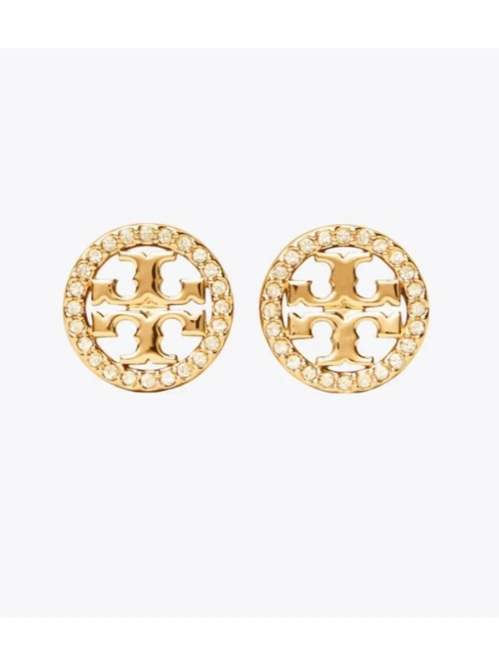 Tory Burch Gold Miller Pave Logo Studs